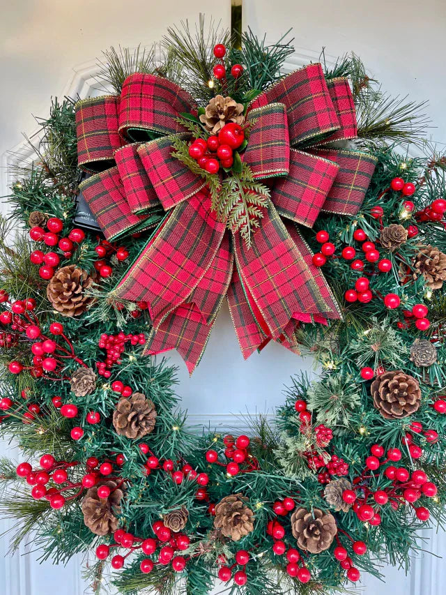 Guirlanda de Natal 60cm Farmhouse c/ led