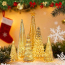 Conjunto de Árvores Iluminadas - vidro mercúrio com detalhes texturizados